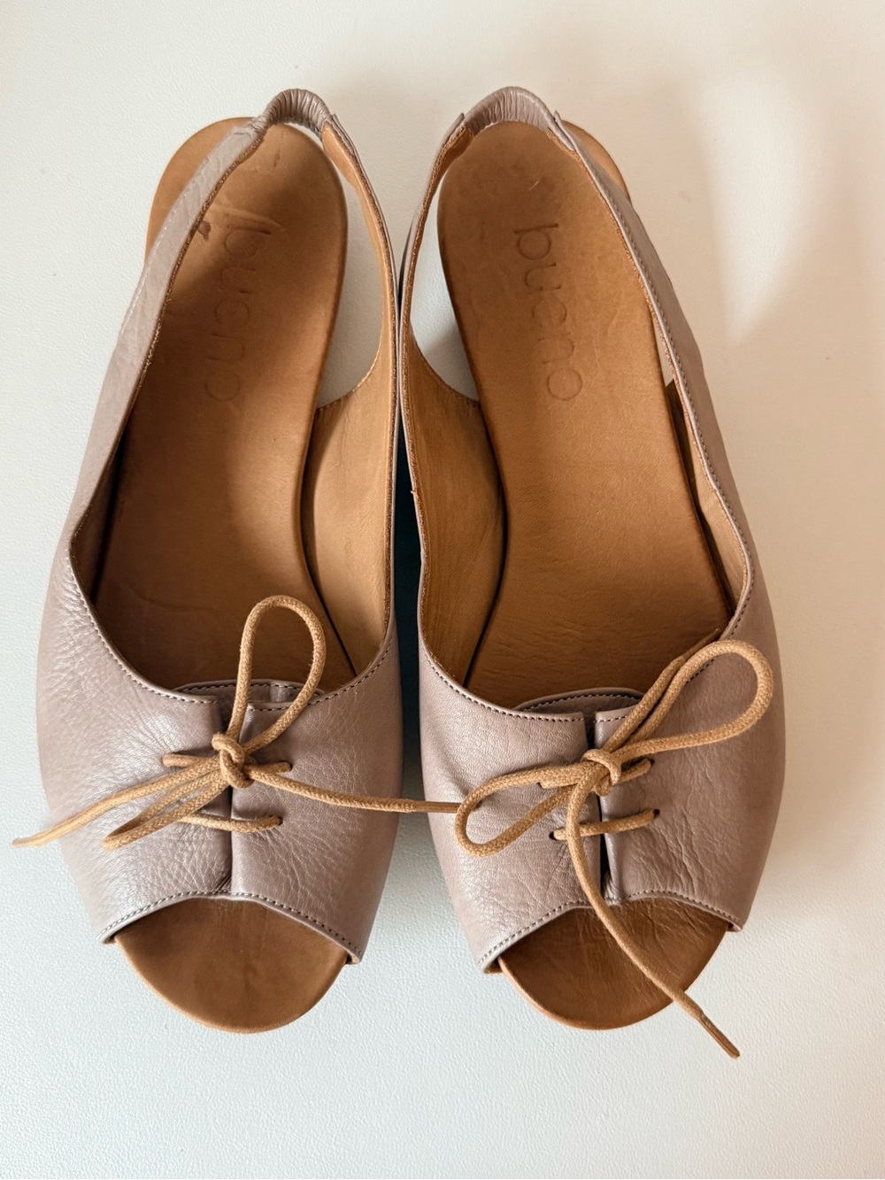 Bueno Keely Leather Open Peep Toe Lace Up Bowtie Slingback Sandal - Picture 10 of 11
